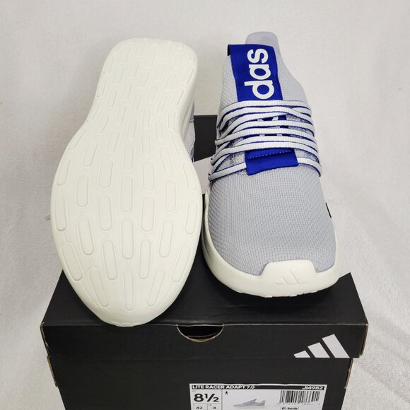Adidas "Lite Racer Adapt 7.0" Gray/Blue- Slip On Running Shoes- Size:8.5- JI4982 - Picture 7 of 13